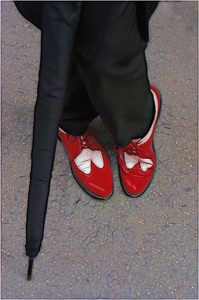 Crazy Red Shoes - Photo by Alene Galin