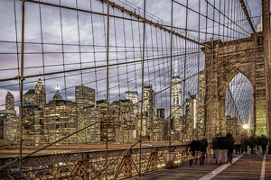 Salon 2nd: Dusk on the Brooklyn Bridge by Bill Payne