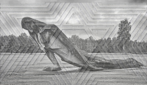 Class A HM: Latvian Concentration Camp Monument With Superimposition by Lou Norton
