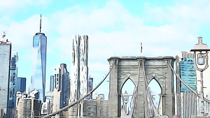 Class A 1st: Lower Manhattan from Brooklyn Bridge by Jim Patrina
