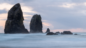 Sea Stacks with a Slow Shutter Speed - Photo by Bill Payne