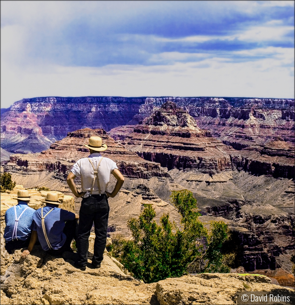 Amish boys at Grand Canyon by David Robins