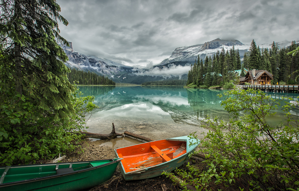 Boat Launch at Emeral Lake, Yoho National Park, BC, Canada by Rene Durbois