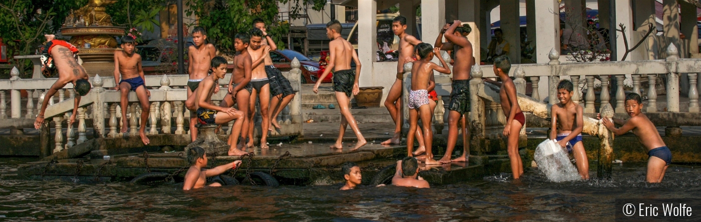 Boys' Swim Park, Bangkok Canal by Eric Wolfe