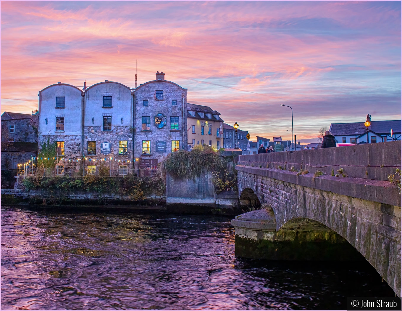 Bridge Mills, Galway at Dusk by John Straub