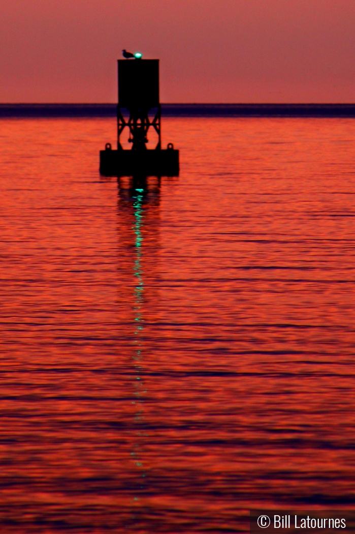 Buoy At Sunset by Bill Latournes