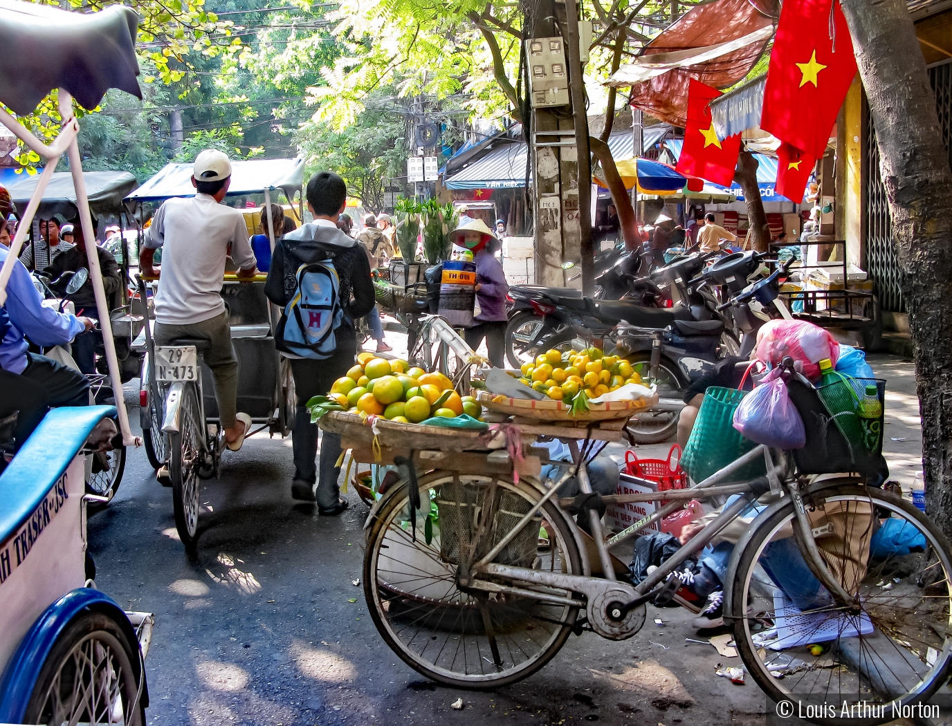 Busy Vietnamese Street Scene by Louis Arthur Norton