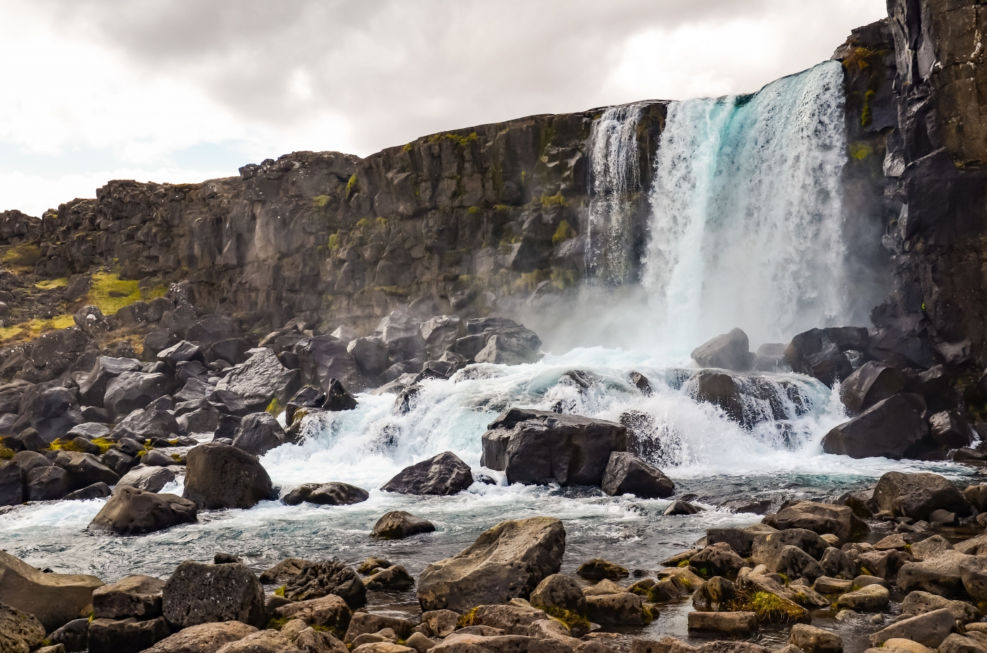 Cerulean Glacial Falls by Icelandic Rift by Louis Arthur Norton