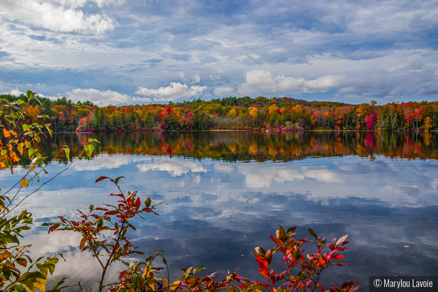 Clouds and Autumn Color by Marylou Lavoie