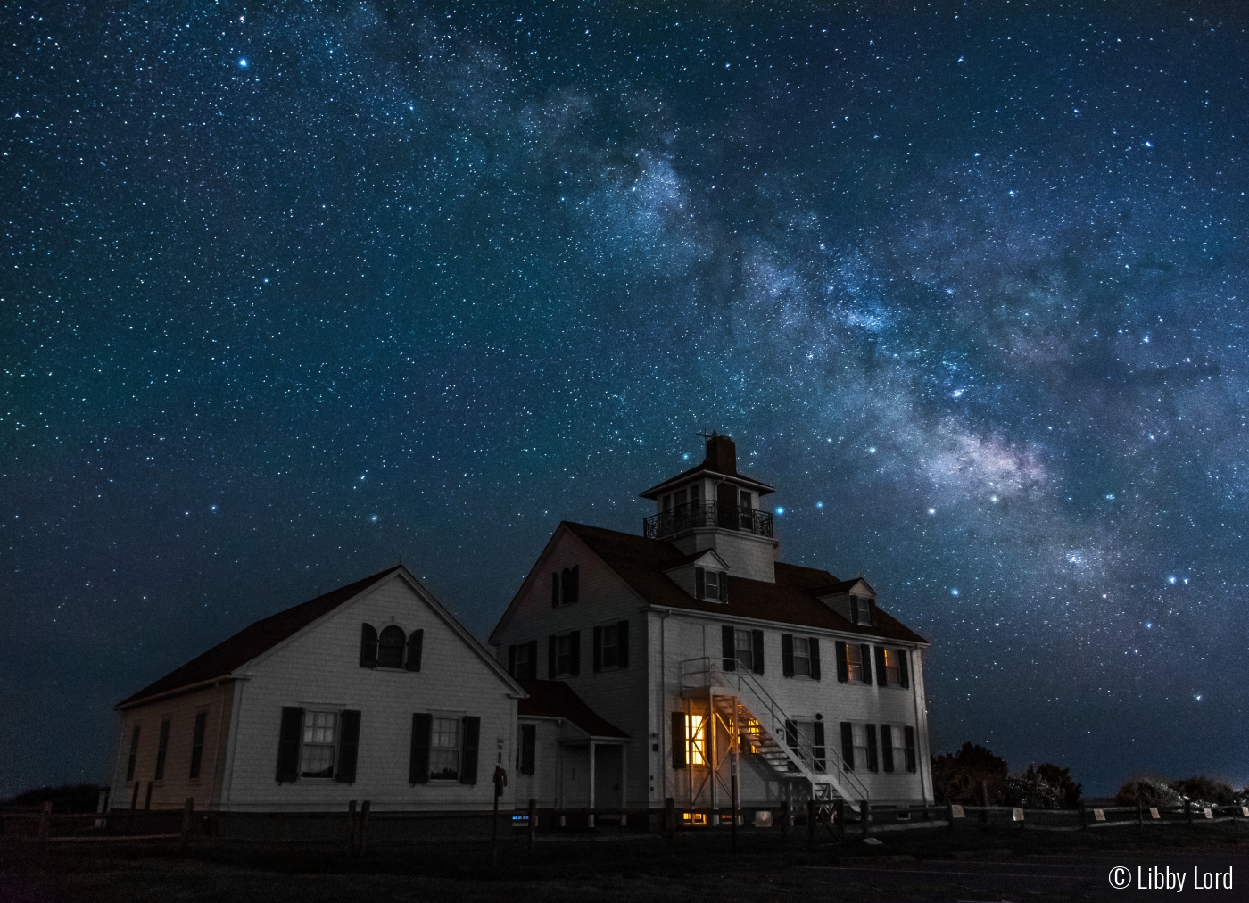 Coast Guard Station Under the Stars by Libby Lord