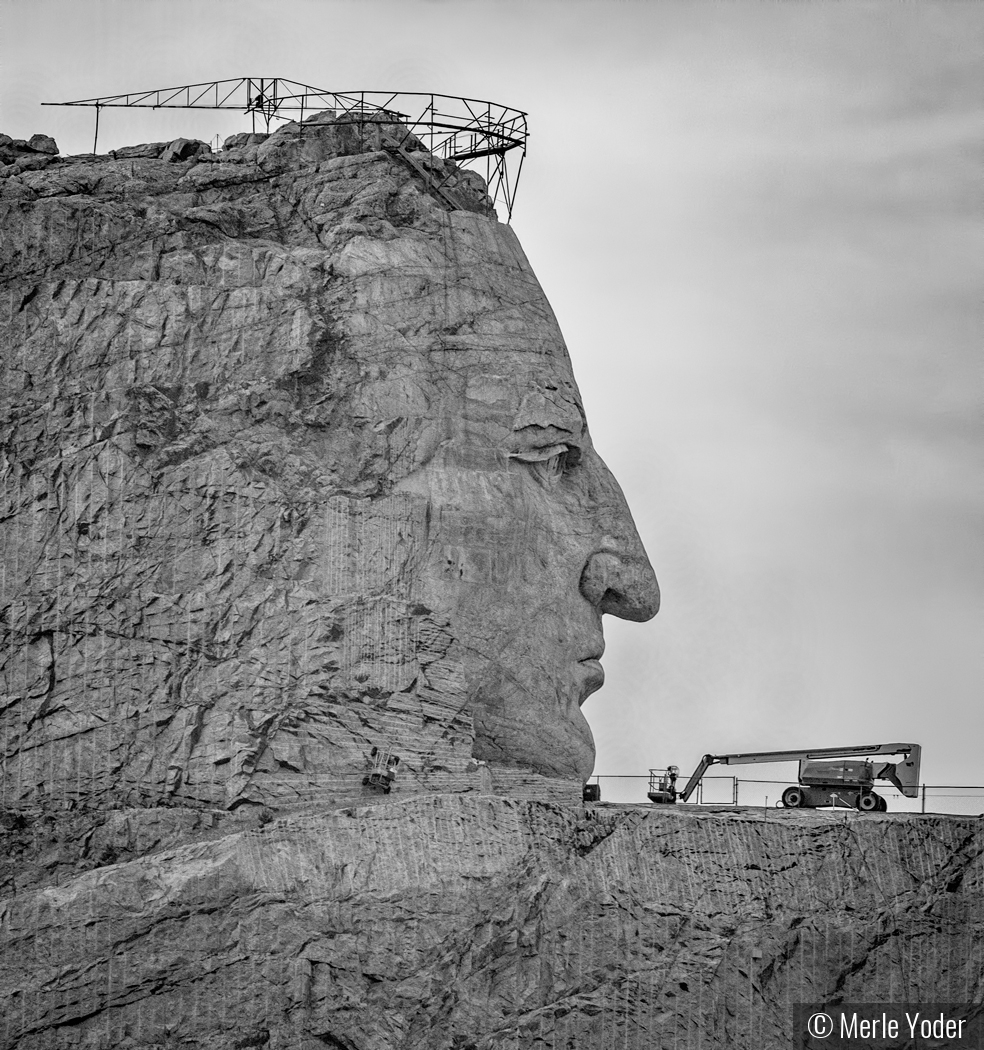 Crazy Horse Memorial construction by Merle Yoder