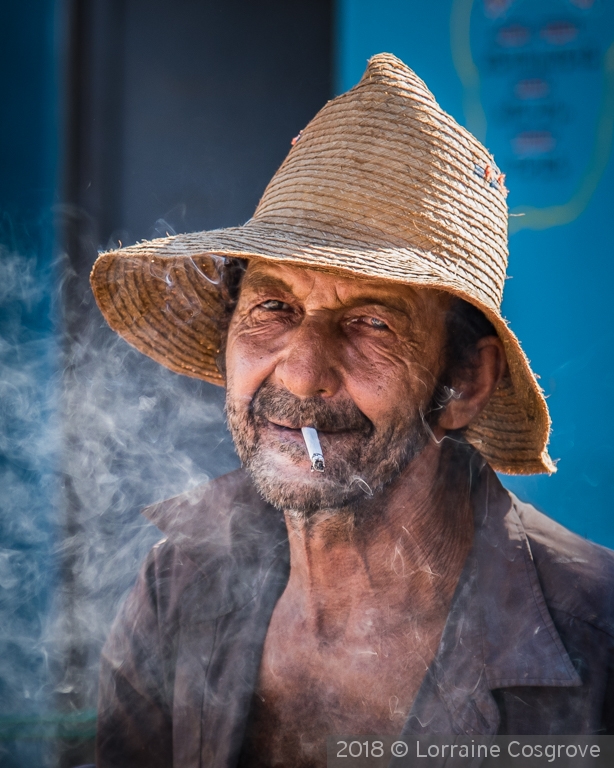 Cuban Cowboy Smoking a Cigarette by Lorraine Cosgrove