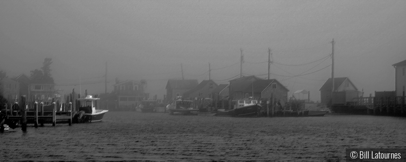 Fishing Village In The Fog by Bill Latournes