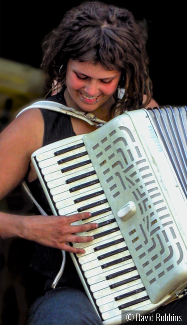 French Quarter accordion player by David Robbins