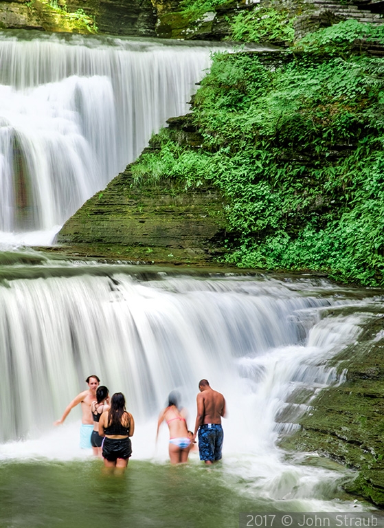 Frolic in the Falls of Buttermilk Gorge by John Straub