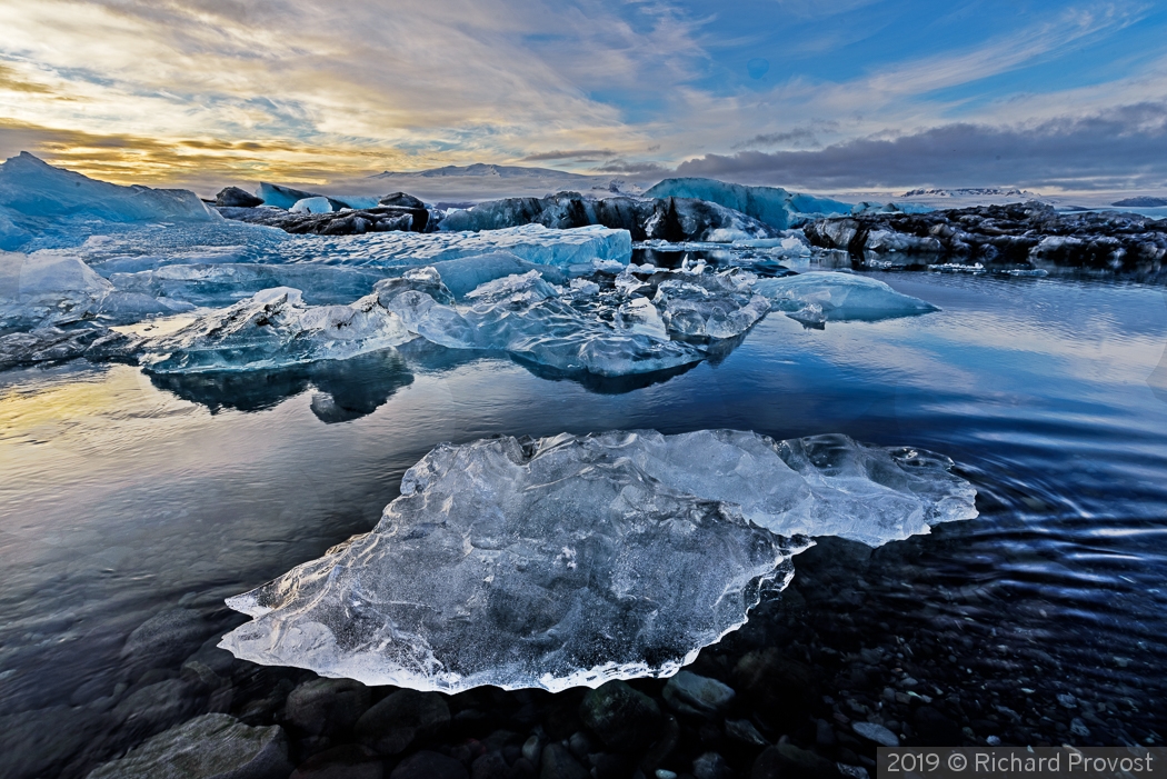 Ice lagoon at sunrise by Richard Provost