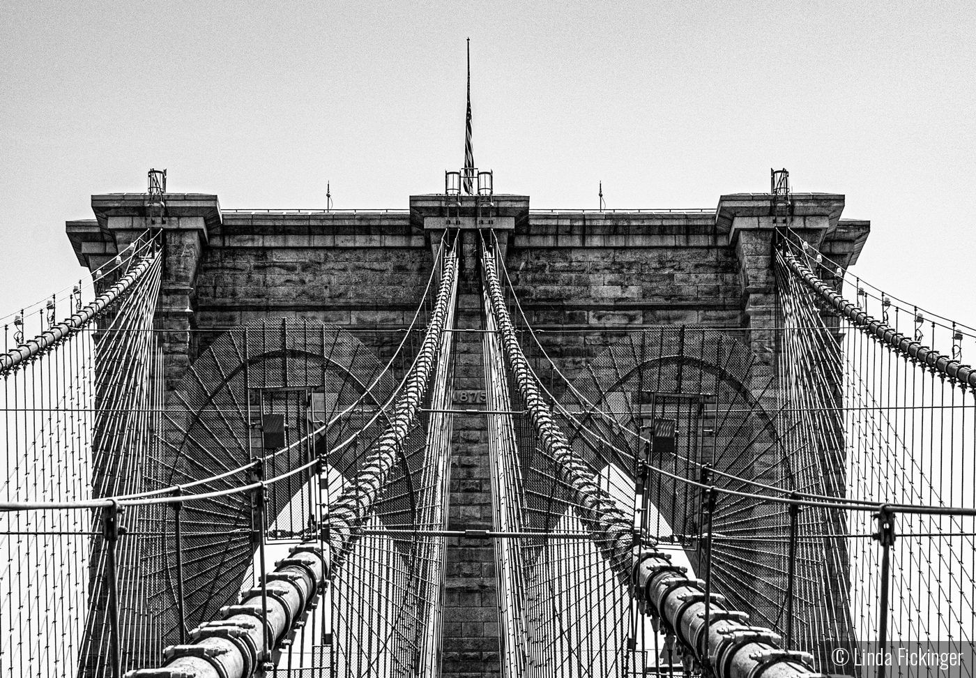 Iconic Brooklyn Bridge by Linda Fickinger