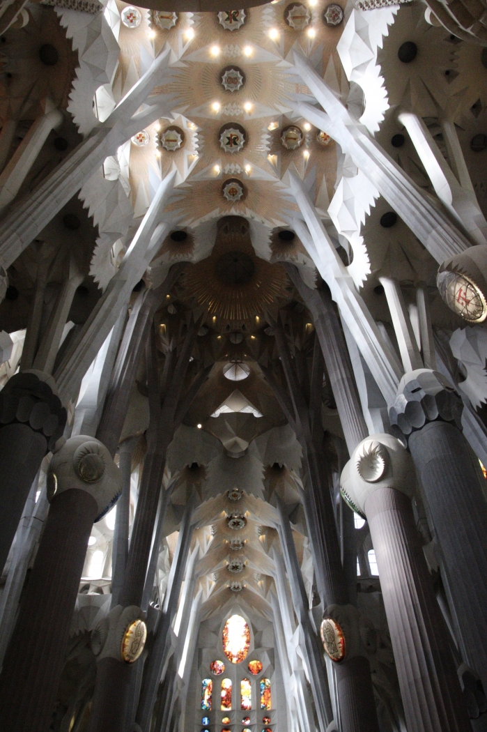 Inside La Sagrada Familia, Barcelona by Barbara Steele