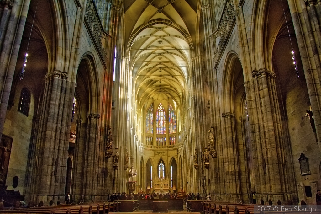 Inside St. Vitus Cathedral Prague by Ben Skaught