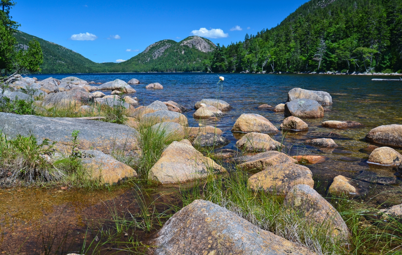 Little Boulders Admiring Their Two Big Sisters The Bubbles Behind Arcadia's Jordan Pond by Lou Norton