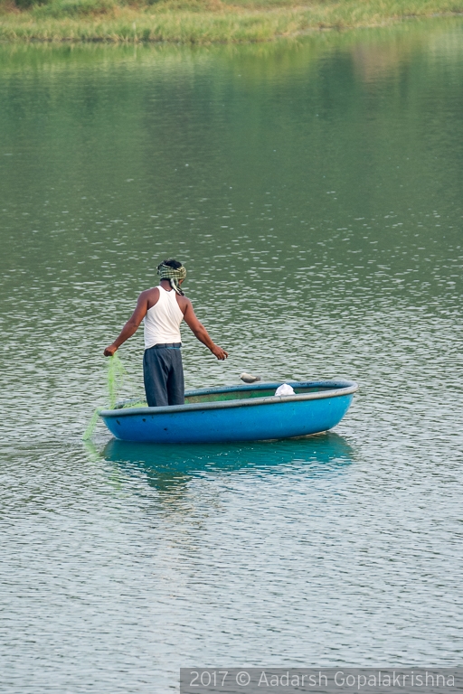 Local Fisherman in a pond -Mysore India by Aadarsh Gopalakrishna