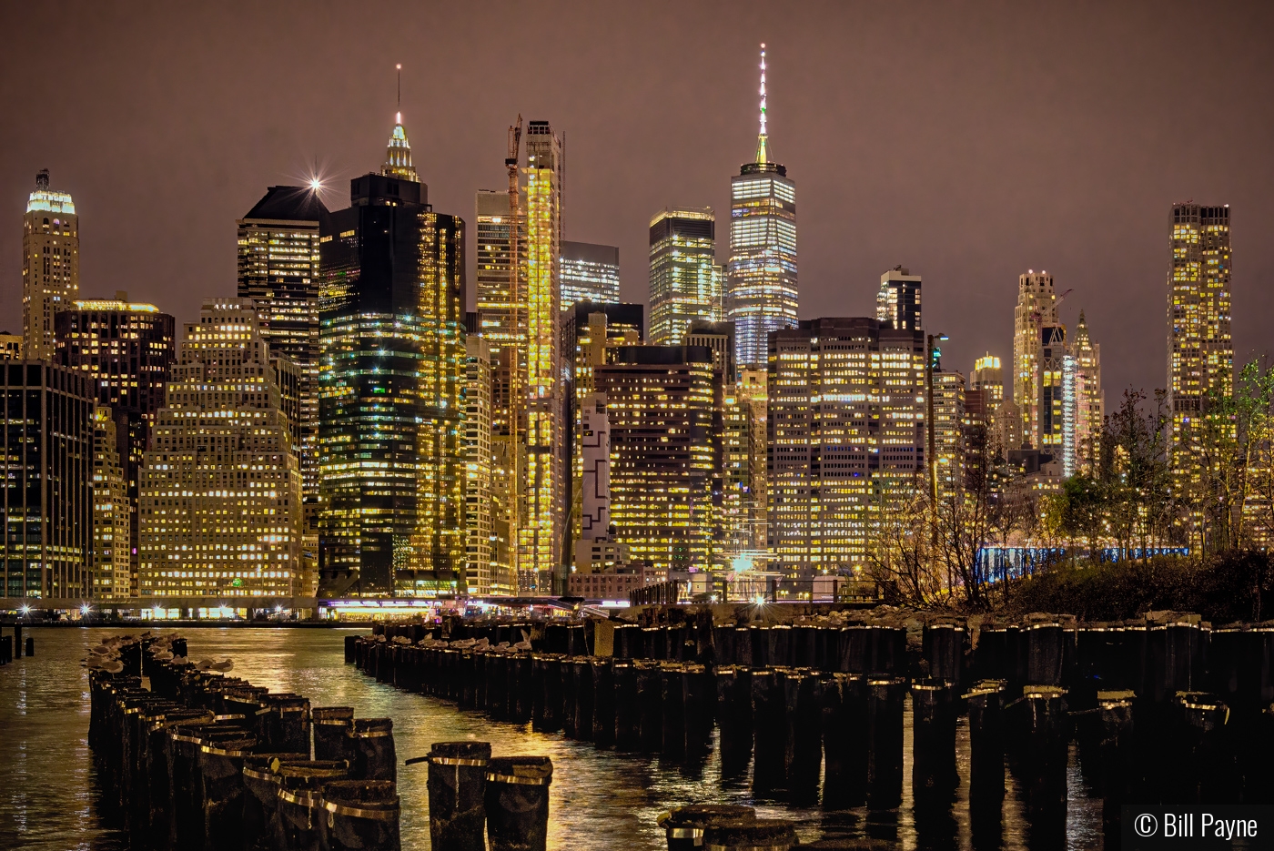 Manhattan from the Pilings by Bill Payne