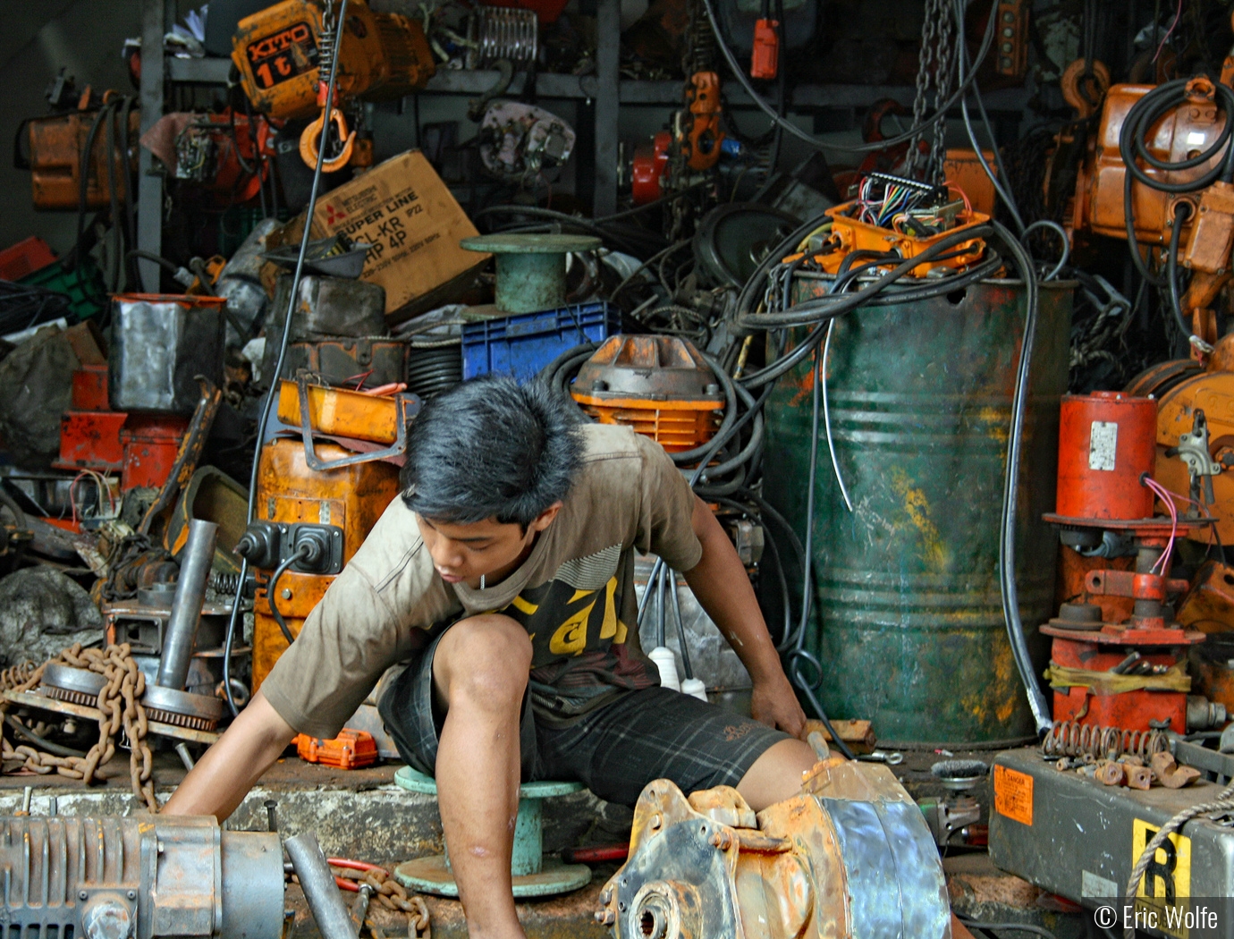 Mechanic's Sidewalk Shop -- Bangkok by Eric Wolfe