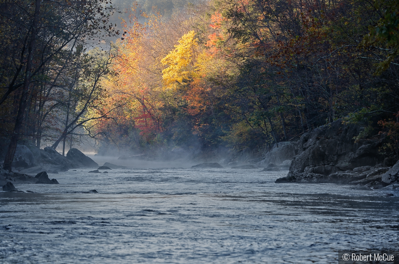 Mist on the water - New Hartford by Robert McCue