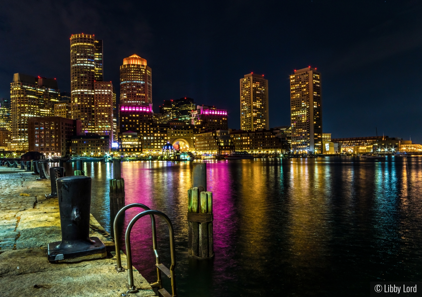 Nightfall at Boston Harbor by Libby Lord