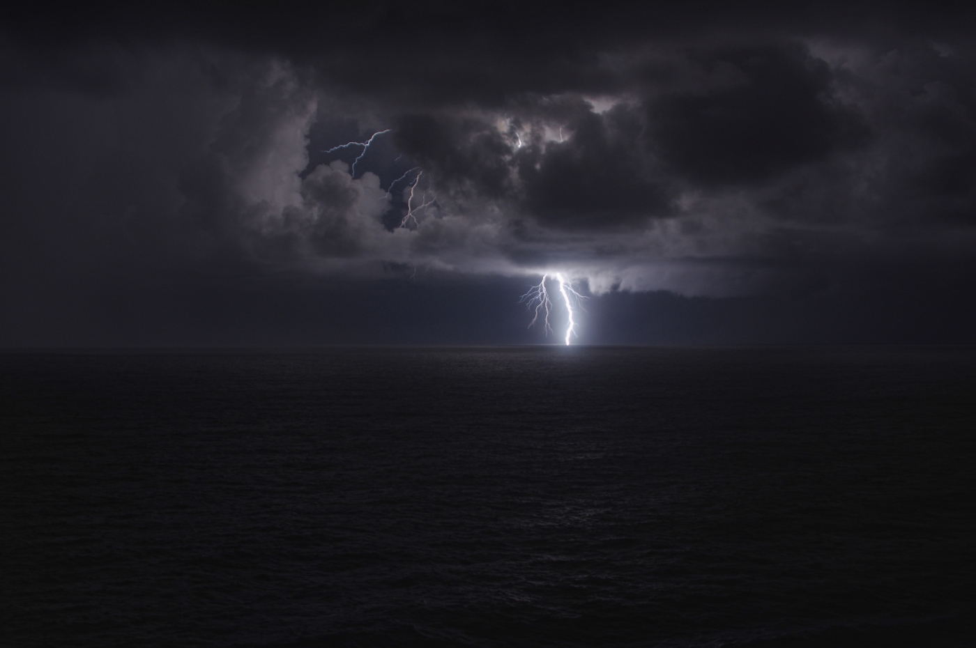 Open Ocean Lightning Strike by Richard Busch