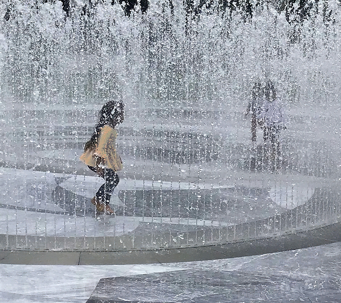 Playing in the Fountain by Alene Galin