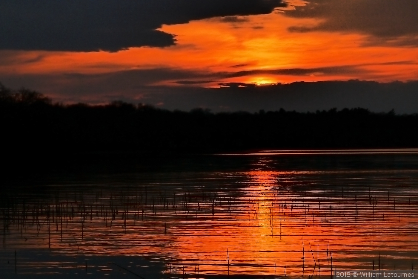 Pond Sunset by William Latournes