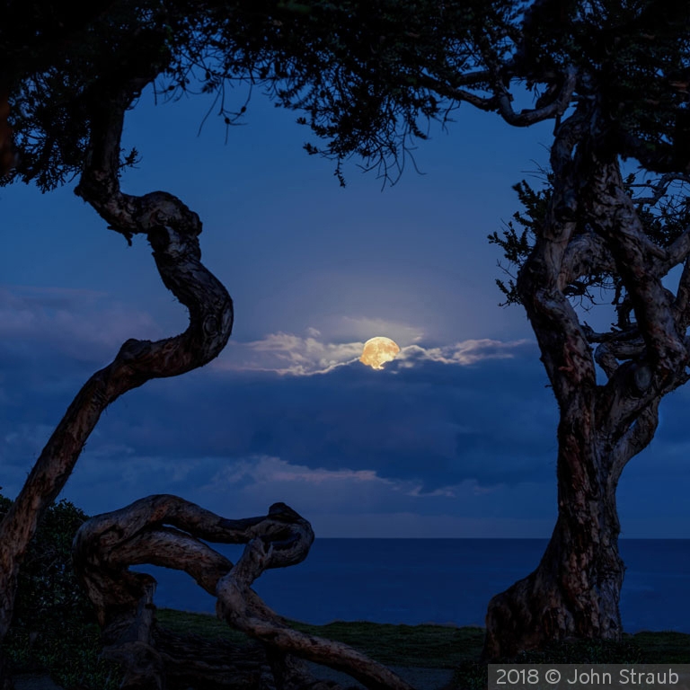 Predawn Pacific Moon by John Straub