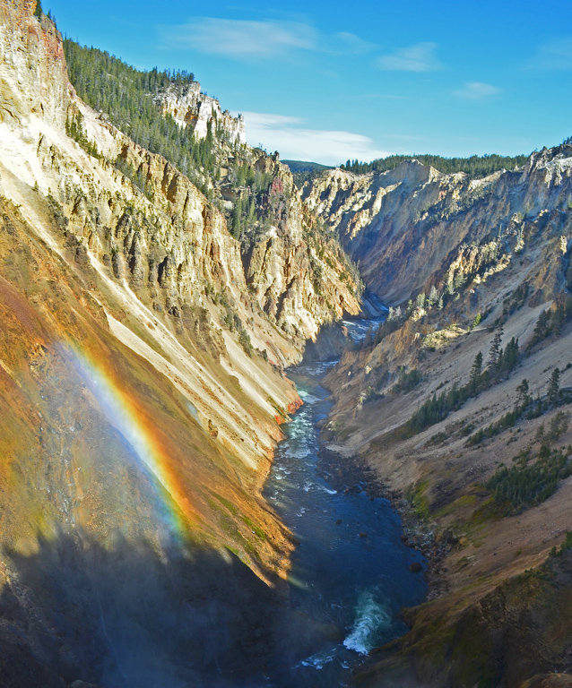 Rainbow in Yellowstone Canyon by Lee Wilcox