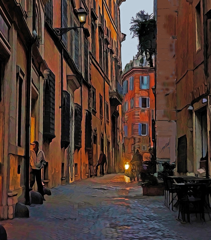 Rome Street at Twilight  by Alene Galin