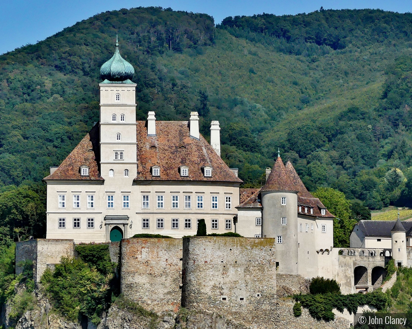 Schloss Schonhubel, Danube River, Austria by John Clancy