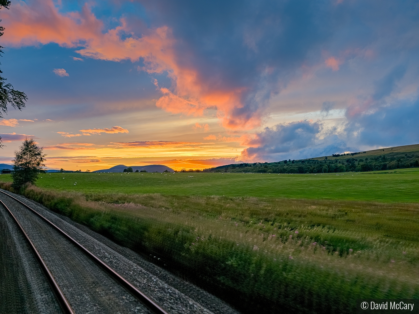 Scottish Sunset From Royal Scotsman Train by David McCary