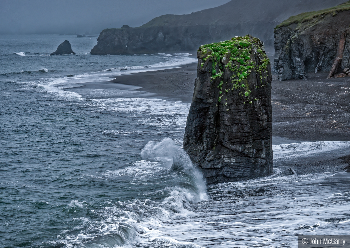 Sea Stack and Breaking Wave by John McGarry