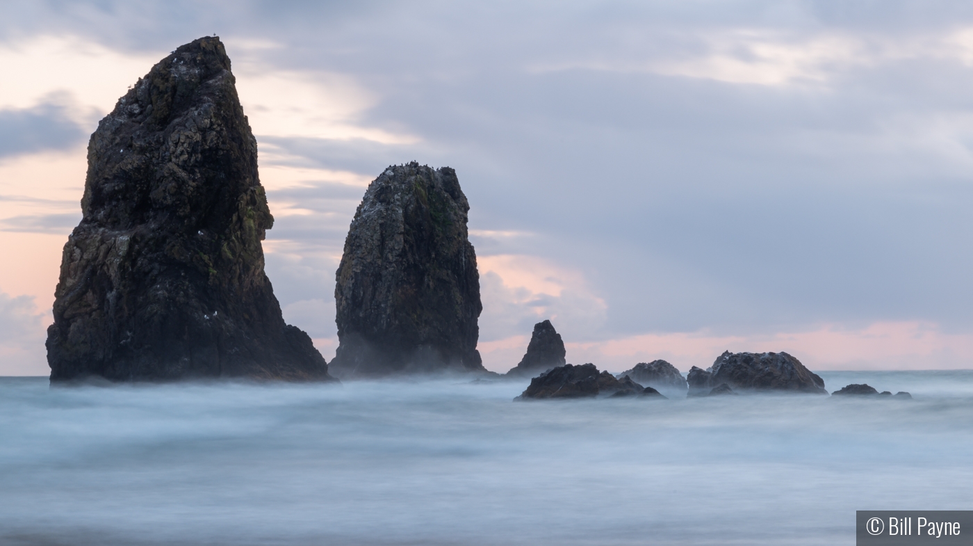 Sea Stacks with a Slow Shutter Speed by Bill Payne