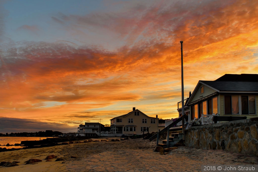 Sunset Afterglow on Grove Beach by John Straub