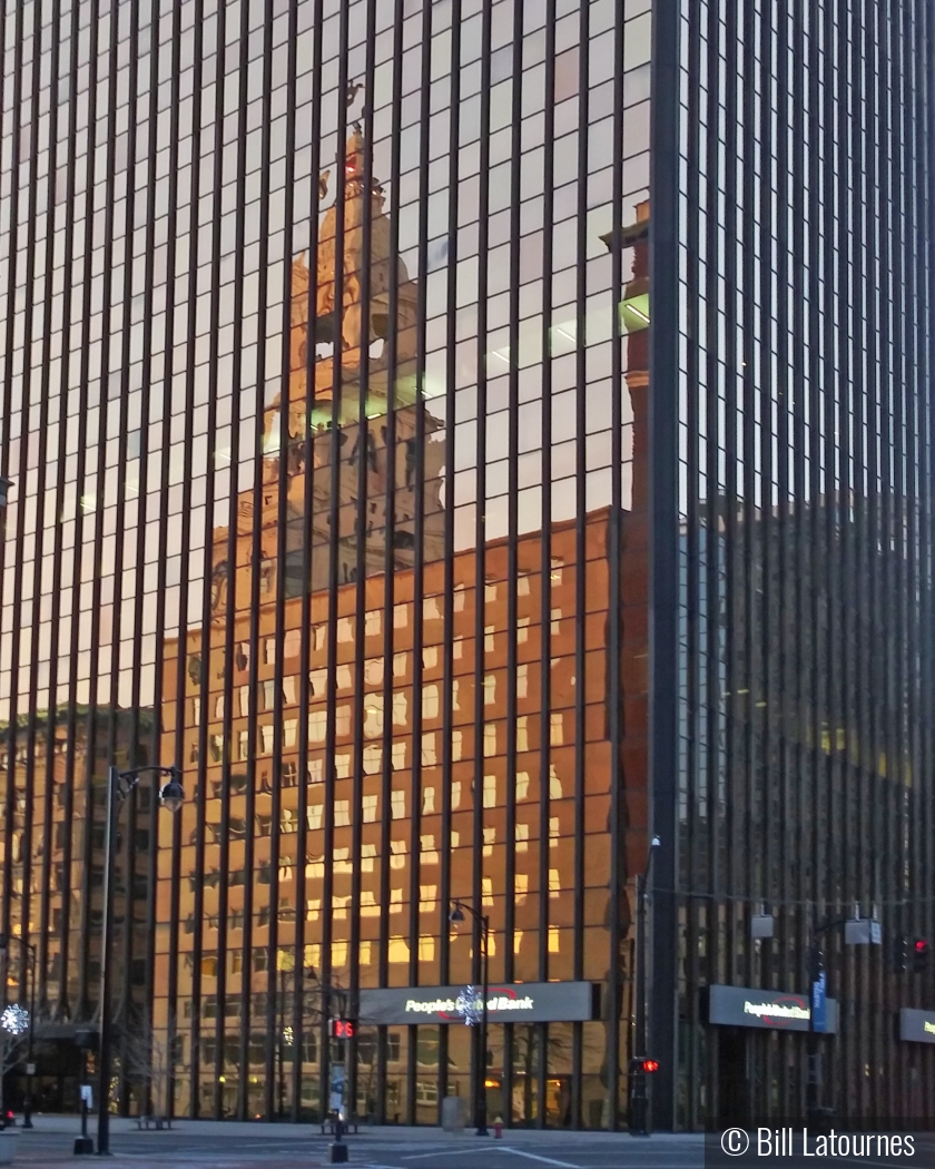 Travelers Tower On The Gold Building by Bill Latournes