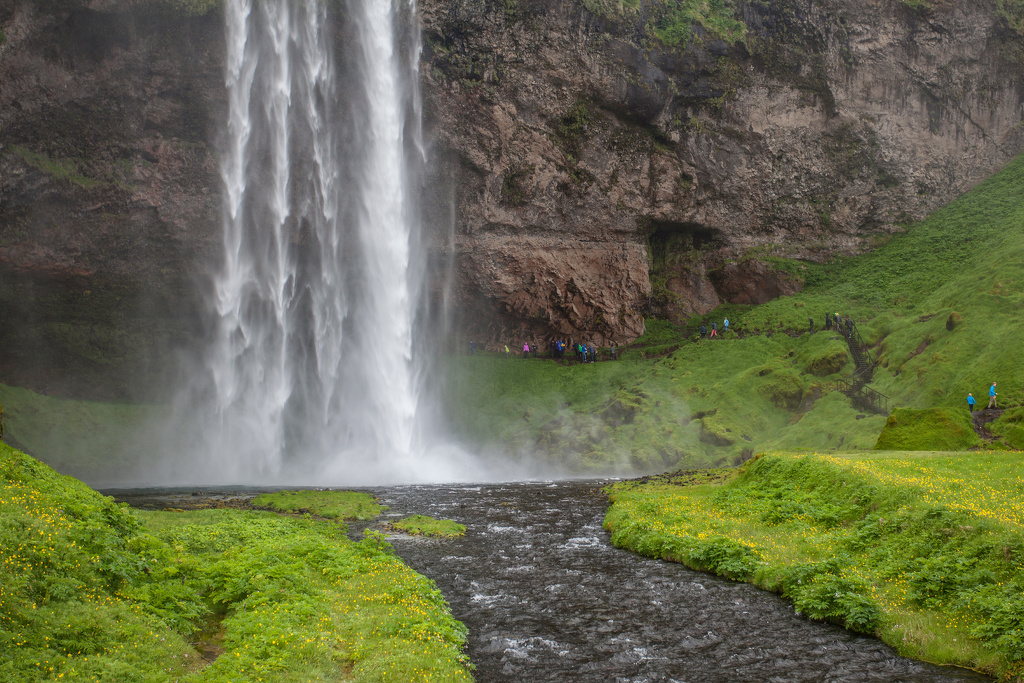 Trekking Behind the Waterfall by Susan Porier