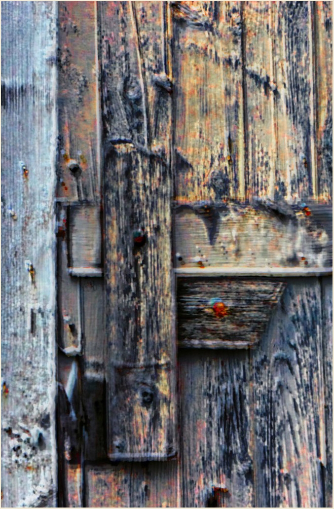Weathered Old Barn Door by Alene Galin