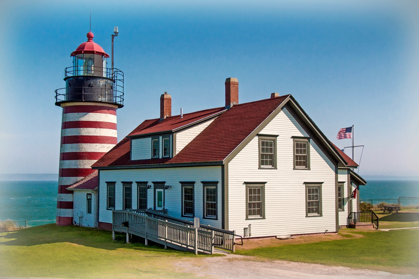 West Quoddy Lighthouse Lighthouse Lubec ME by Dolph Fusco
