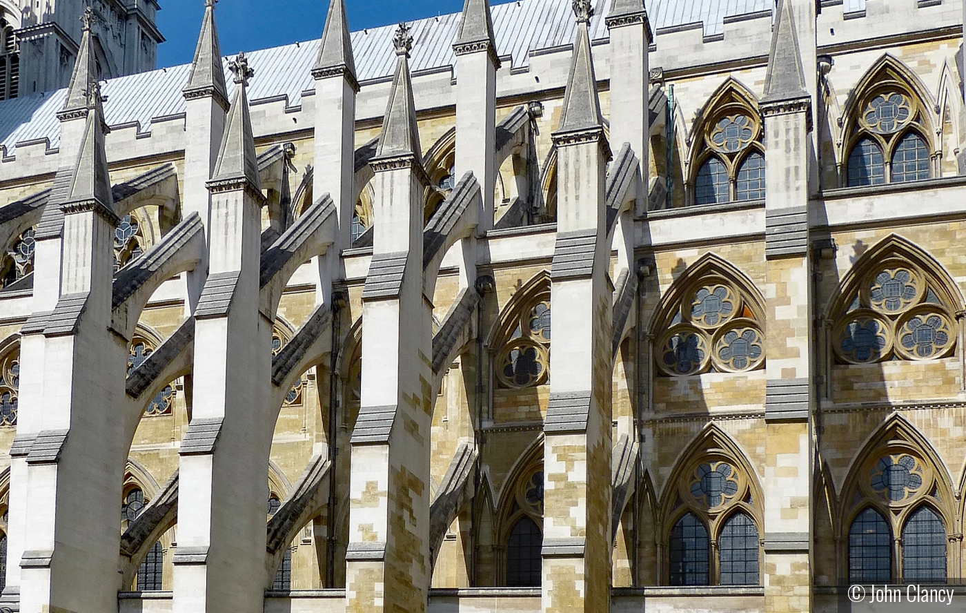 Westminster Abbey flying buttresses by John Clancy