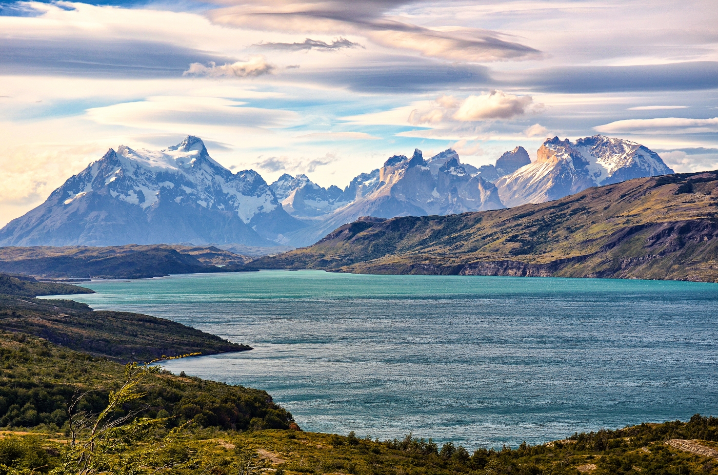 Windswept Patagonian Lake And Mountians by Louis Arthur Norton