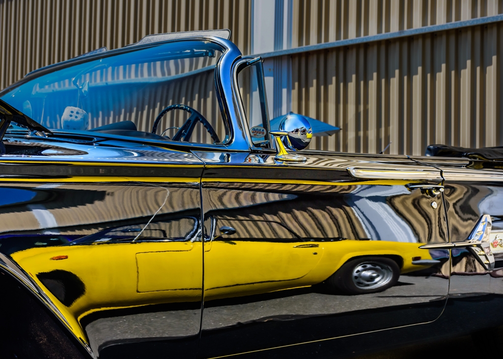 Yellow Car Reflected by Frank Zaremba