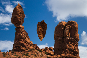 Balance Rock floating, Arches National Park - Photo by Richard Provost