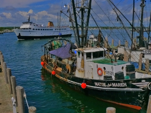 Block Island Ferry and Fishing Boat - Photo by Bill Latournes
