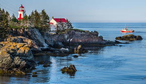 Boat Passing East Quoddy Light - Photo by Libby Lord